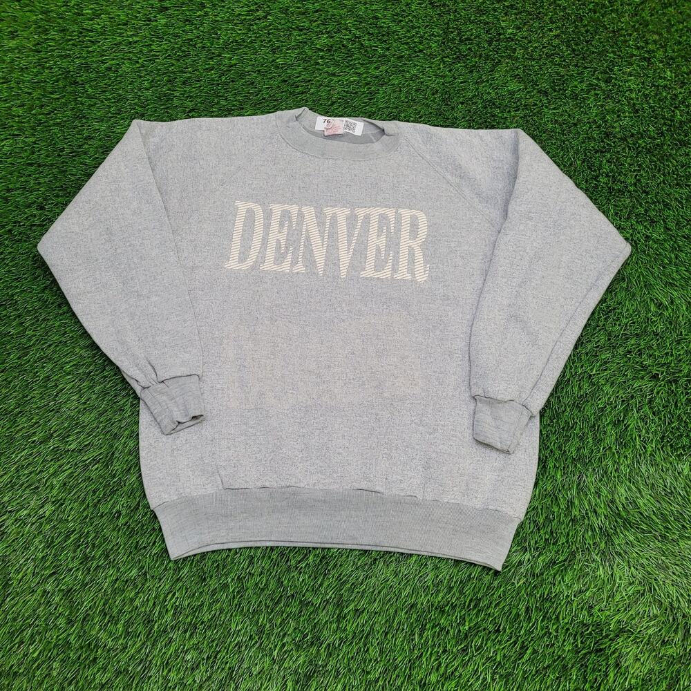 Vintage 70s Sherry Sweatshirt Womens XL 21x25 Denver Gray